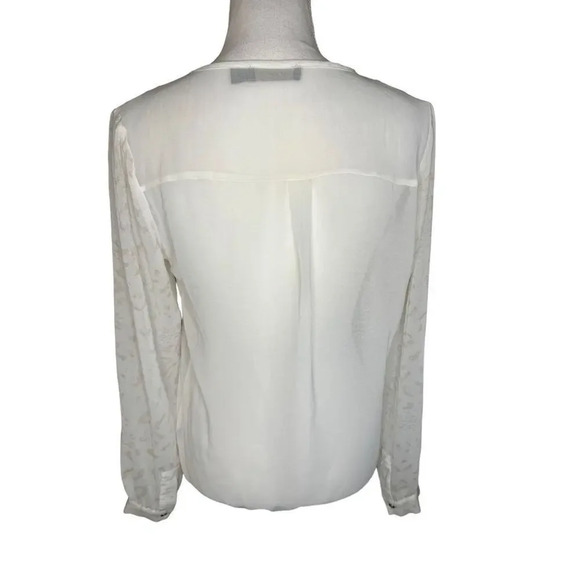 Limited Women’s Small Sheer Lightweight V-Neck Top With Gold Embellished Sleeves - Picture 3 of 5
